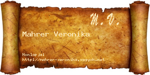 Mahrer Veronika névjegykártya